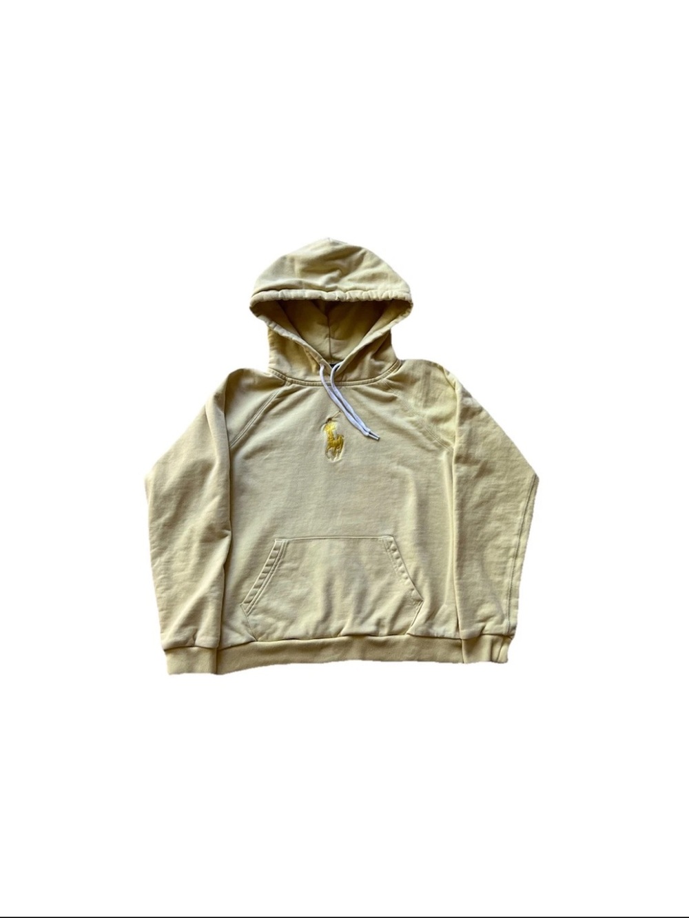 Polo Ralph Lauren Women's Yellow Embroidered Center Logo Hoodie Size Medium